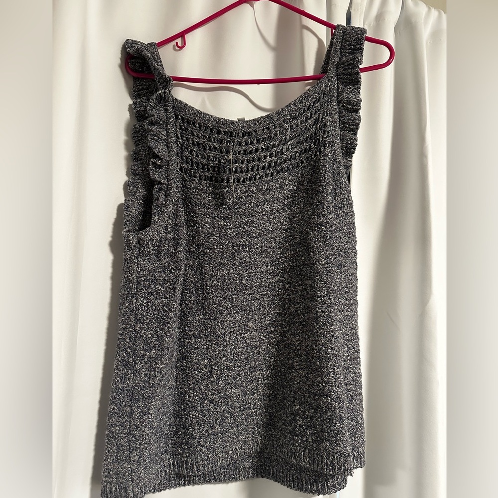 Madewell knitted tank with ruffle shoulder. New with tags!